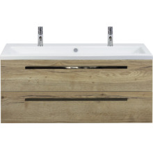 SANOX Badkamermeubelset Seville met wastafel 121 cm natuur eiken