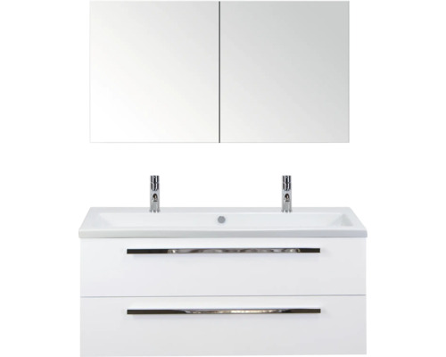 SANOX Badkamermeubelset Seville met spiegelkast en wastafel 121 cm wit hoogglans SANOX Badkamermeubelset Seville met spiegelkast en wastafel 121 cm wit hoogglans