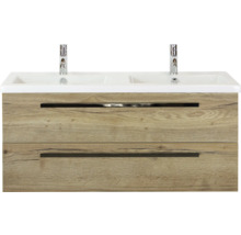 SANOX Badkamermeubelset Seville met wastafel 121 cm natuur eiken