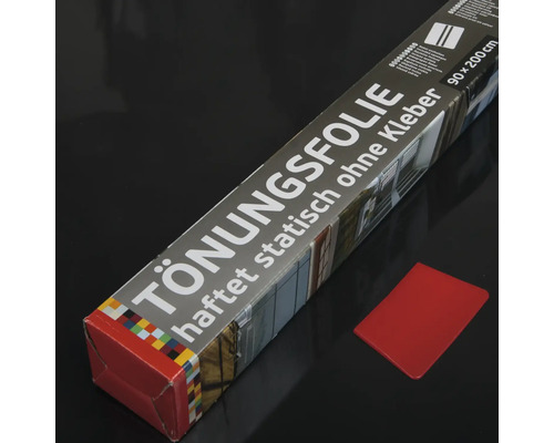 Verpakking van een statisch hechtende tintfolie 90 x 200 cm en een rood gereedschap