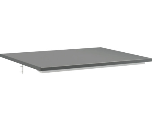 JUNGBORN Wastafelblad QUATTRO mat zwart 61 x 46 cm zonder uitsparing Legbord met drager voor binnenshuis