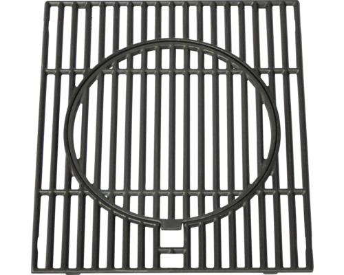 Vierkant gietijzeren grillrooster met ronde uitsparing in het midden