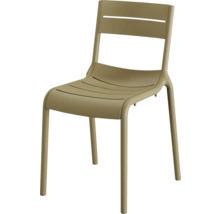 Kunststof stoel met rugleuning en poten