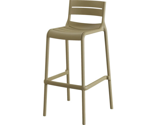 Kunststof barkruk met rugleuning en voetensteun