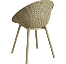 Stoel met gaten in de zitting en rugleuning