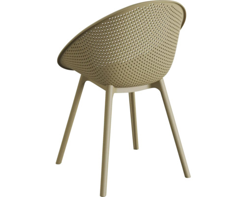 Stoel met gaten in de zitting en rugleuning