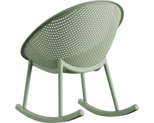 Schommelstoel met ronde zitting en gaatjespatroon