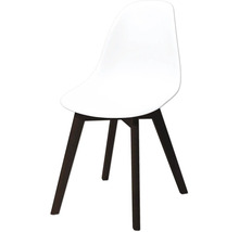 Witte stoel met houten poten