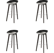 Vier barkrukken met voetensteun