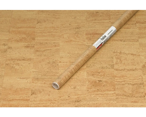 Rol zelfklevende designfolie kurk op kurkvloer