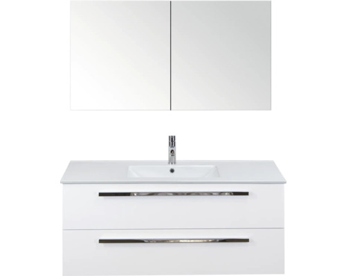 SANOX Badkamermeubelset Seville met spiegelkast en wastafel 121 cm wit hoogglans SANOX Badkamermeubelset Seville met spiegelkast en wastafel 121 cm wit hoogglans