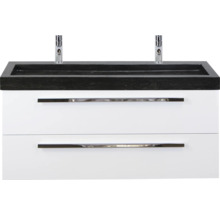 SANOX Badkamermeubelset Seville met wastafel 121 cm wit hoogglans
