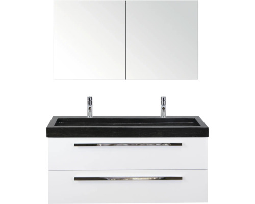 SANOX Badkamermeubelset Seville met spiegelkast en wastafel 121 cm wit hoogglans SANOX Badkamermeubelset Seville met spiegelkast en wastafel 121 cm wit hoogglans