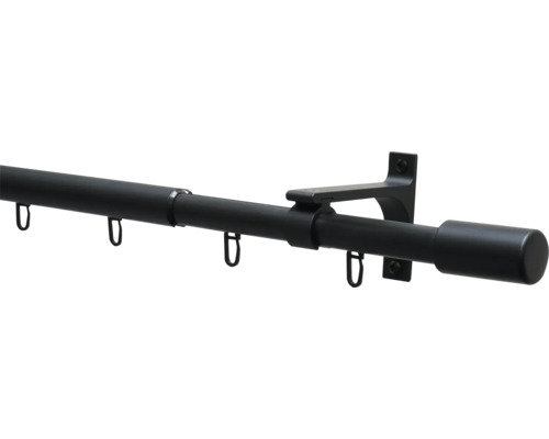 GARDINIA Thasos gordijnroede uitschuifbaar met binnenloop zwart Ø 19/22 mm 100-190 cm GARDINIA Thasos gordijnroede uitschuifbaar met binnenloop zwart Ø 19/22 mm 100-190 cm