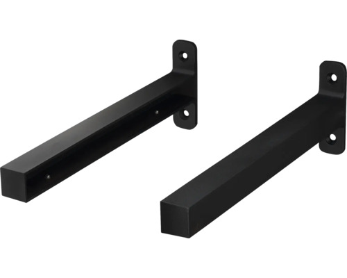 DURALINE Plankdrager modern 23,8x8x2,2 cm zwart, 2 stuks