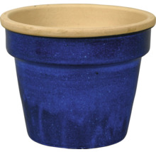 Blauwe bloempot met lichte rand