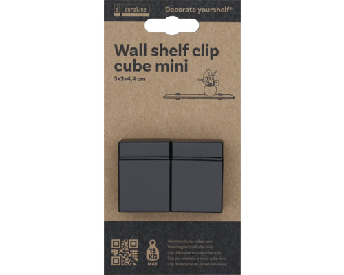 Wandplank clip kubus mini, 3x3x4,4 cm