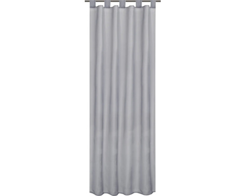 SOLEVITO Gordijn transparant Plana antraciet 140x245 cm Grijs gordijn met lussen voor raamdecoratie