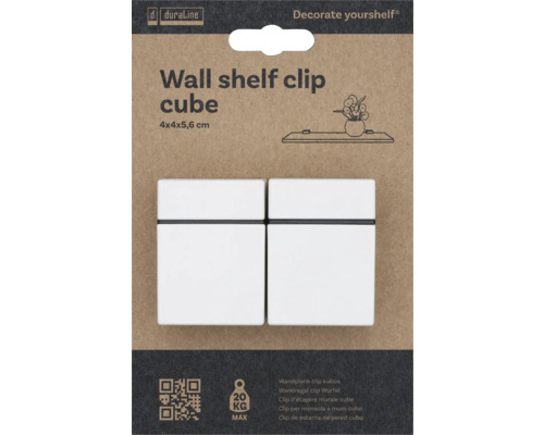 Duraline Wandplank clip kubus 4x4x5,6 cm