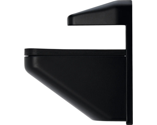 Zwarte toiletpapierhouder zijaanzicht