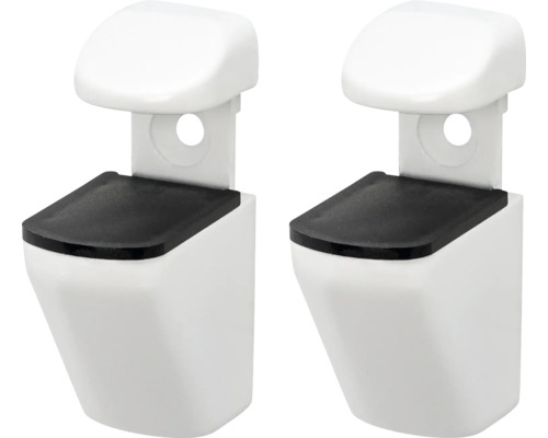 DURALINE Plankdrager Clip mini wit, 2 stuks Twee plankdragers voor wandmontage