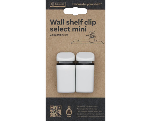 Wandplank clip Select Mini, 2,6 x 3,9 x 5,6 centimeter