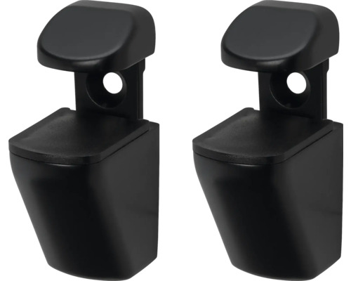 DURALINE Plankdrager Clip mini zwart, 2 stuks Twee zwarte plankdragers