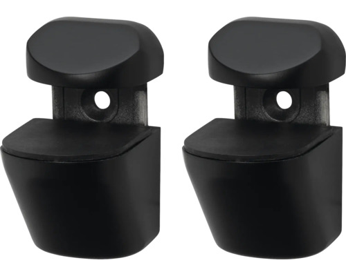 DURALINE Plankdrager Clip zwart, 2 stuks Twee zwarte plankdragers voor wandmontage