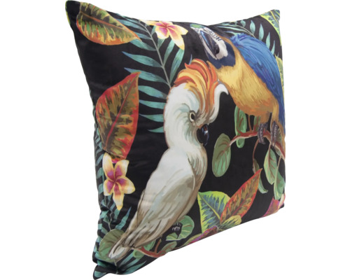 Decoratief kussen met papegaaien- en plantenmotief