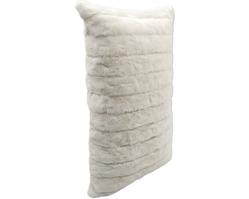 Decoratief kussen van imitatiebont met horizontaal streepmotief