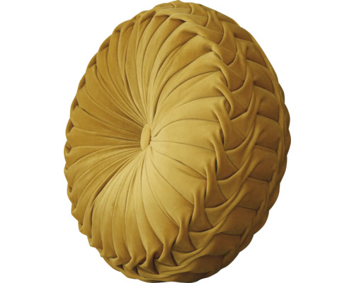 Rond sierkussen met geplooid materiaal