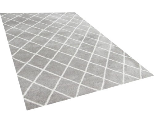 Grijs vloerkleed met ruitpatroon