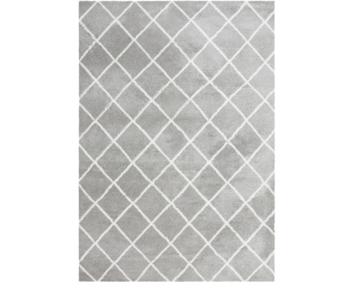 Grijs vloerkleed met ruitpatroon