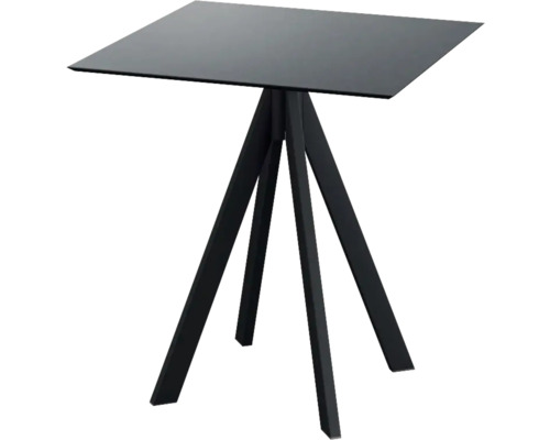 VEBA Tuintafel Infinity zwart 70 cm Vierkante tafel met drie poten