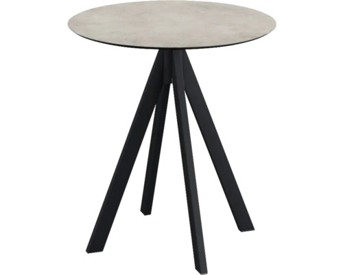 VEBA Tuintafel Moonstone Infinity zwart Ø 70 cm Ronde bijzettafel met metalen frame