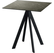 Vierkante tafel met marmerlook en zwart metalen frame