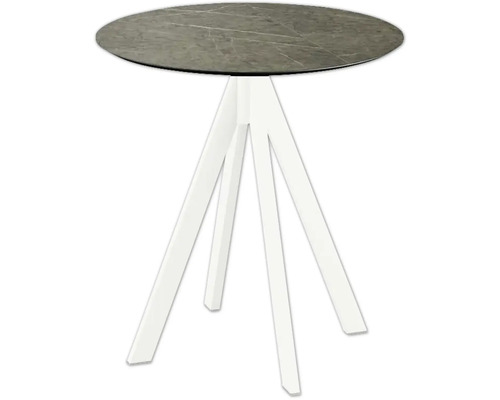 Ronde tafel met tafelblad en driepoot onderstel