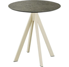 Ronde tafel met marmerlook en driepoot onderstel