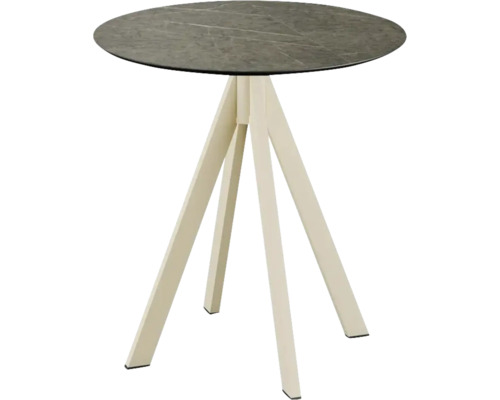 Ronde tafel met marmerlook en driepoot onderstel
