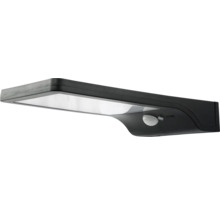 Zwarte LED-zonnelamp met bewegingsmelder voor wandmontage