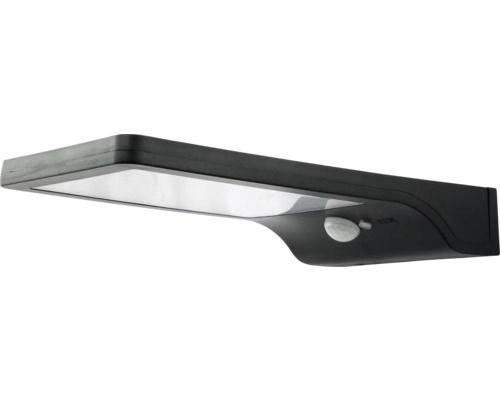 Zwarte LED-zonnelamp met bewegingsmelder voor wandmontage