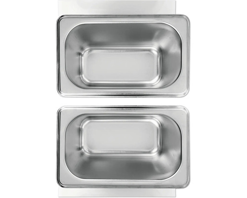 Twee roestvrijstalen schalen voor cateringbehoeften