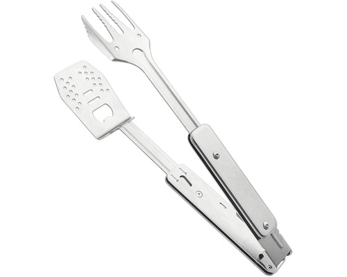 Metalen barbecue tang met vork en spatel
