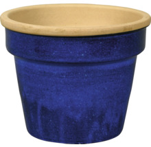 Blauwe bloempot van terracotta