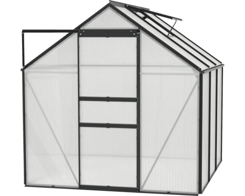 Kas met open deur en raam