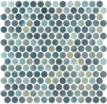 Mozaïektegel met ronde, geglazuurde stenen