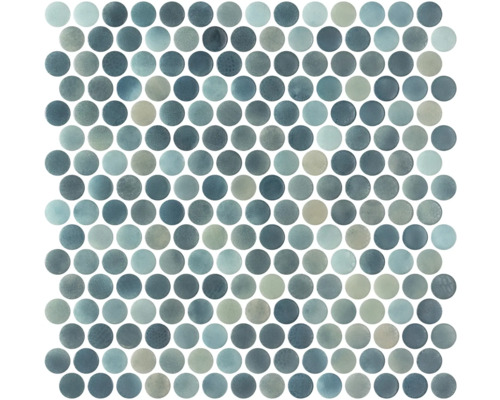 Zwembad mozaïektegel Yadel blauw 28,7x28,4 cm Mozaïektegel met ronde, geglazuurde stenen