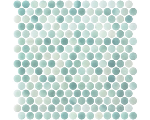 Zwembad mozaïektegel Carel groen 28,7x28,4 cm Tegelmat met ronde mozaïektegels