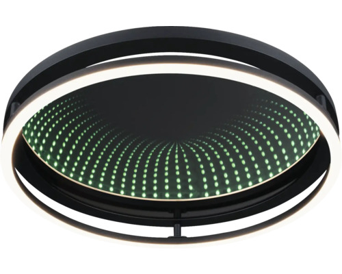 Zwarte plafondlamp met oneindig spiegeleffect
