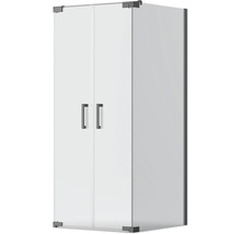 Witte wandkast met dubbele deur en handgrepen